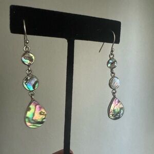 Mother of Pearl  Silver Drop Earrings